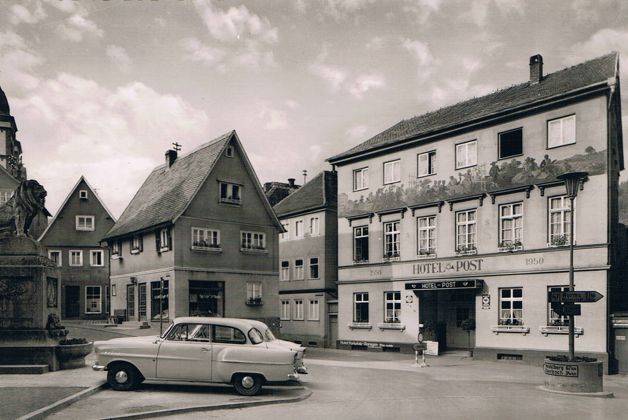 Hotel Post um 1900, Amorbach